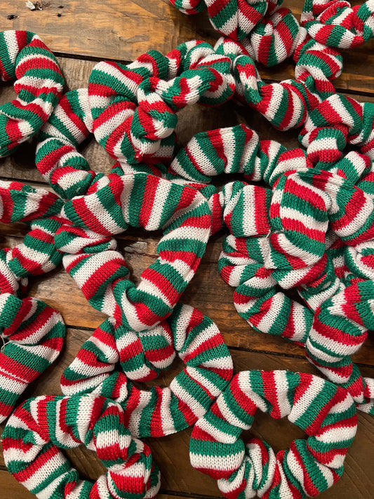 Holiday Knit Stripe Scrunchie