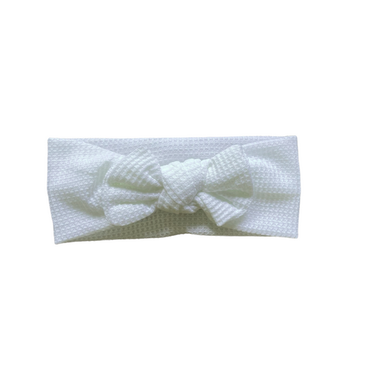 Waffle bow headband for babies