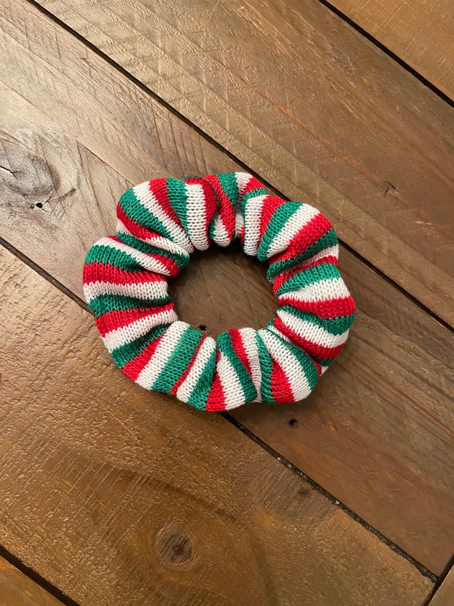 Holiday Knit Stripe Scrunchie