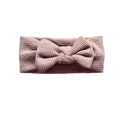 Waffle bow headband for babies